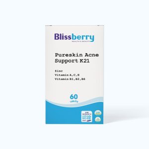 Viên uống BLISSBERRY Pureskin Acne Support K21 hỗ trợ giảm mụn (Hộp 60 viên)