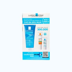Bộ quà tặng La Roche Posay Effaclar (Gel rửa mặt Effaclar La Roche Posay 200ml​ + Sữa chống nắng dành cho da dầu mụn 15ml​ + Kem hỗ trợ giảm mụn LA ROCHE POSAY Effaclar Duo+)