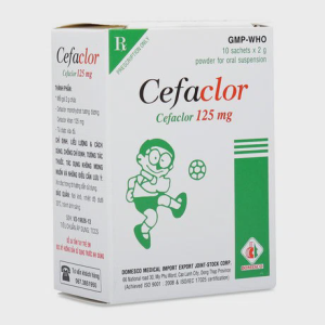 Bột pha uống Cefaclor 125mg Domesco kháng sinh điều trị nhiễm khuẩn (10 gói x 2g)
