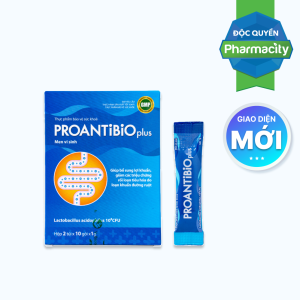 Bột Pro Antibio Plus hỗ trợ làm giảm các triệu chứng rối loạn tiêu hóa (Hộp 2 túi x 10 gói x 1g)