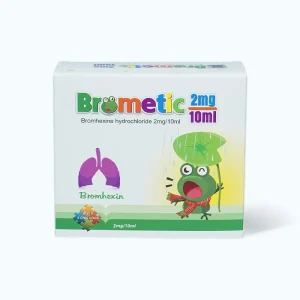 Dung dịch uống Brometic 2mg/10ml làm loãng đờm trong bệnh phế quản cấp và mạn tính (4 vỉ x 5 ống)