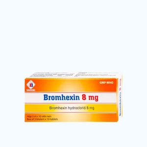 Viên nén Bromhexin 8 mg giảm ho, tiêu nhầy (3 vỉ x 10 viên)