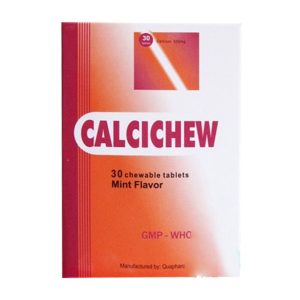 Viên nhai Calcichew 1250mg bổ sung calci, ngăn ngừa còi xương, loãng xương (chai 30 viên)