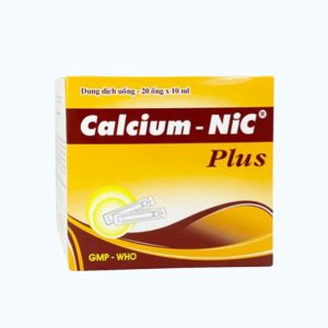 Dung dịch ống uống Calcium - NIC plus bổ sung calci, điều trị tình trạng thiếu calci (2 vỉ x 10 ống)