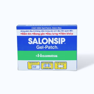 Cao dán Salonsip 14cmx10cm giảm đau vai, đau lưng, đau cơ, bầm tím (10 gói x 2 miếng)