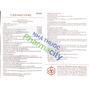 Cao xoa Cao sao vàng trị cảm cúm, sổ mũi, nghẹt mũi, chóng mặt, say tàu xe (hộp 20g)