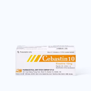 Viên nén Cebastin 10mg trị viêm mũi dị ứng, mày đay (3 vỉ x 10 viên)