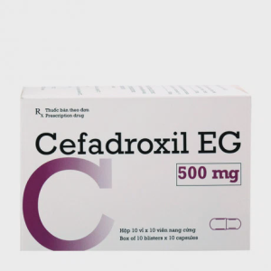 Viên nang CEFADROXIL EG 500mg điều trị nhiễm khuẩn đường tiểu, da, viêm họng (10 vỉ x 10 Viên)