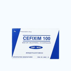 Viên nang Cefixim 100mg Tipharco kháng sinh điều trị nhiễm khuẩn (2 vỉ x 10 viên)
