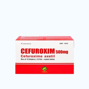 Viên nén Cefuroxim 500mg Vidipha kháng sinh điều trị nhiễm khuẩn (10 vỉ x 10 viên)