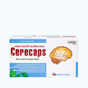 Viên nang Cerecaps - Huyết Dưỡng Não hỗ trợ điều trị suy nhược thần kinh chức năng (3 vỉ x 10 viên)