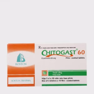 Viên nén Chitogast 60mg điều trị viêm và giảm các cơn đau cơ xương khớp (3 vỉ x 10 viên)