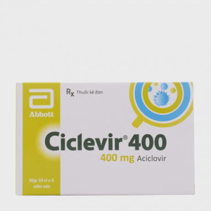 Viên nén Ciclevir 400 Glomed trị nhiễm virus thủy đậu và zona, herpes simplex (10 vỉ x 5 viên)