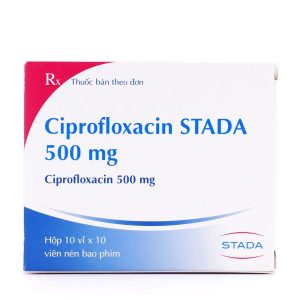 Viên nén bao phim Ciprofloxacin STADA 500 mg điều trị và dự phòng nhiễm khuẩn (10 vỉ x 10 viên)