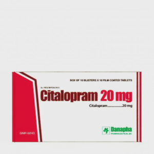 Viên nén Citalopram Danapha 20mg điều trị trầm cảm (3 vỉ x 10 viên)
