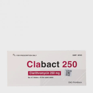 Viên nén Clabact 250mg điều trị nhiễm khuẩn đường hô hấp (2 vỉ x 10 viên)