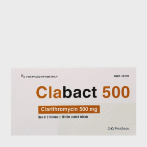 Viên nén Clabact 500mg điều trị nhiễm khuẩn đường hô hấp (2 vỉ x 10 viên)