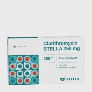 Viên nén Clarithromycin 250mg - Stella điều trị nhiễm khuẩn đường hô hấp (2 vỉ x 10 viên)