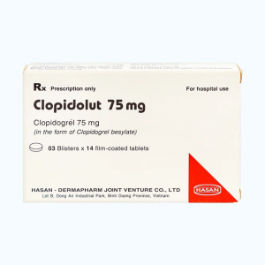 Viên nén Clopidolut 75mg phòng ngừa thành lập cục máu đông, huyết khối (3 vỉ x 14 viên)