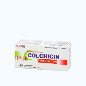 Viên nén Colchicin 1mg Khapharco bệnh gút cấp, viêm sụn khớp (10 vỉ x 10 viên)