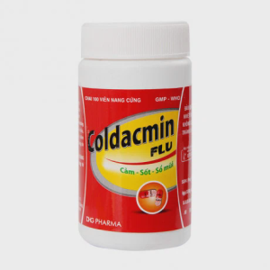 Viên nang Coldacmin Flu trị các triệu chứng ho cảm thông thường (chai 100 viên)