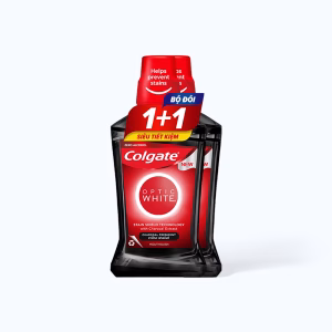 Bộ Đôi Nước Súc Miệng COLGATE Optic White Charcoal (2 chai x 500ml)