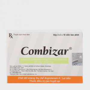 Viên nén Combizar 50mg/12.5mg điều trị tăng huyết áp (3 vỉ x 10 viên)