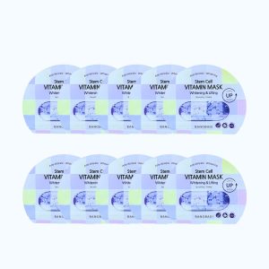 Combo 10 miếng mặt nạ BANOBAGI Stem Cell Vitamin Mask Whitening And Lifting Hỗ Trợ Dưỡng Sáng Da (Miếng 30g)