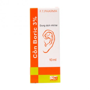 Thuốc nhỏ tai Cồn Boric 3% 3/2 phòng viêm tai (chai 10ml)