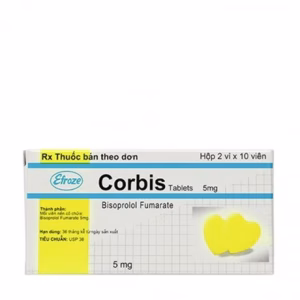 Viên nén Corbis 5mg điều trị tăng huyết áp, đau thắt ngực, suy tim (2 vỉ x 10 viên)