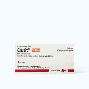 Viên nén Crutit 500mg điều trị nhiễm khuẩn đường hô hấp (2 vỉ x 10 viên)