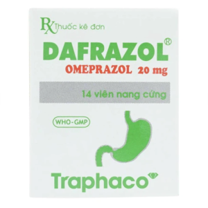 Viên nang Dafrazol 20mg điều trị loét dạ dày, tá tràng, viêm thực quản (hộp 14 viên)