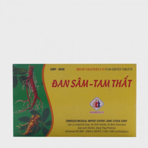 Viên nén bao phim Đan Sâm - Tam Thất Domesco phòng và điều trị đau thắt ngực (4 vỉ x 10 viên)
