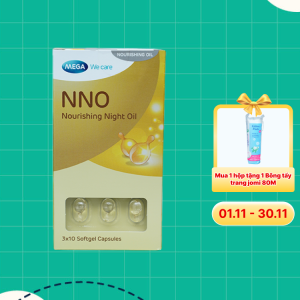 Dầu Dưỡng Da Ban Đêm NNO Giữ ẩm, Ngăn Ngừa Vết Nhăn, Đốm Nâu (Hộp 3 vỉ x 10 viên)