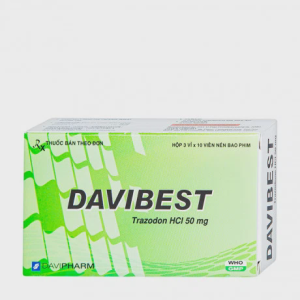Viên nén Davibest 50mg giảm triệu chứng trầm cảm và lo âu (3 vỉ x 10 viên)