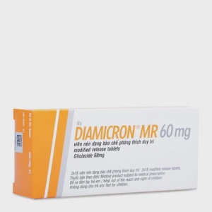 Viên giải phóng có kiểm soát Diamicron MR 60mg điều trị đái tháo đường type 2 (2 vỉ x 15 viên)