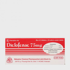 Viên nén Diclofenac 75mg Mekophar trị viêm và các dạng thoái hoá khớp, thấp khớp (3 vỉ x 10 viên)