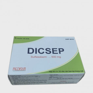 Viên nén bao tan trong ruột Dicsep trị viêm loét dạ dày, tá tràng (3 vỉ x 10 viên)