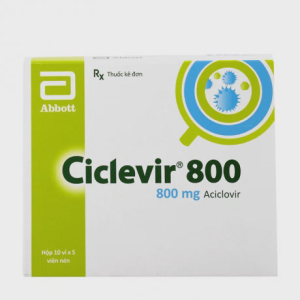 Viên nén Ciclevir 800 Glomed trị và phòng virus herpes simplex (10 vỉ x 5 viên)