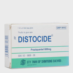 Viên nén Distocide 600mg điều trị các loại sán gây bệnh ở người (1 vỉ x 4 viên)