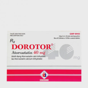 Viên nén Dorotor 40mg điều trị tăng cholesterol máu, giảm mỡ máu (2 vỉ x 10 viên)