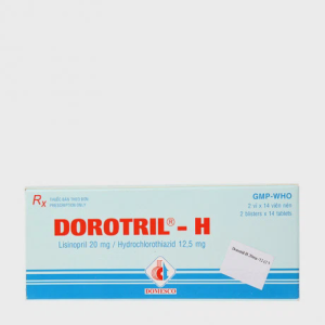 Viên nén Dorotril-H 20mg/12,5mg điều trị tăng huyết áp (2 vỉ x 14 viên)