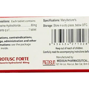 Viên nén Drotusc 40mg chống co thắt cơ trơn đường tiêu hóa (10 vỉ x10 viên)