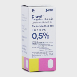 Thuốc nhỏ mắt Cravit Ophthalmic Solution 0.5% điều trị các bệnh nhiễm khuẩn mắt (chai 5ml)