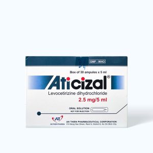 Dung dịch uống Aticizal 2.5mg điều trị triệu chứng viêm mũi dị ứng, mày đay (30 ống x 5ml)