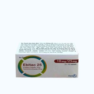 Viên nén Ebitac Tab 10mg /25mg điều trị tăng huyết áp, suy tim (2 vỉ x 10 viên)