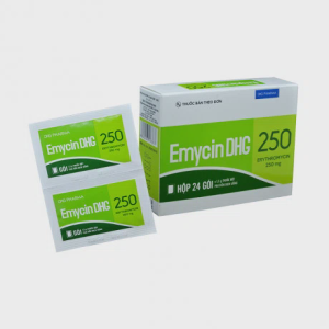 Bột pha uống Emycin 250mg DHG điều trị nhiễm khuẩn đường hô hấp (hộp 24 gói)