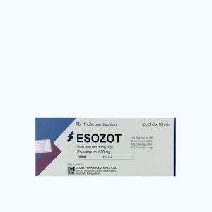 Viên bao tan ở ruột Esozot 20MG trị viêm loét dạ dày tá tràng (3 vỉ x 10 viên)