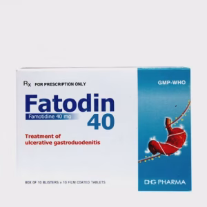 Viên nén Fatodin 40mg trị viêm loét dạ dày, trào ngược dạ dày thực quản (10 vỉ X 10 viên)