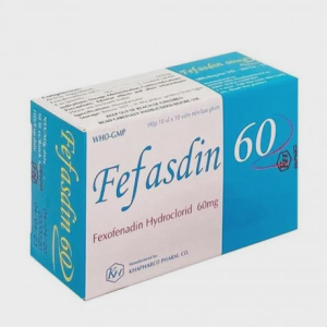 Viên nén Fefasdin 60mg trị viêm mũi dị ứng, mày đay (1 vỉ x 10 viên)